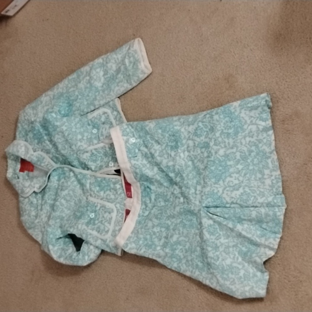 Oscar de la Renta Aqua and White Floral Skirt